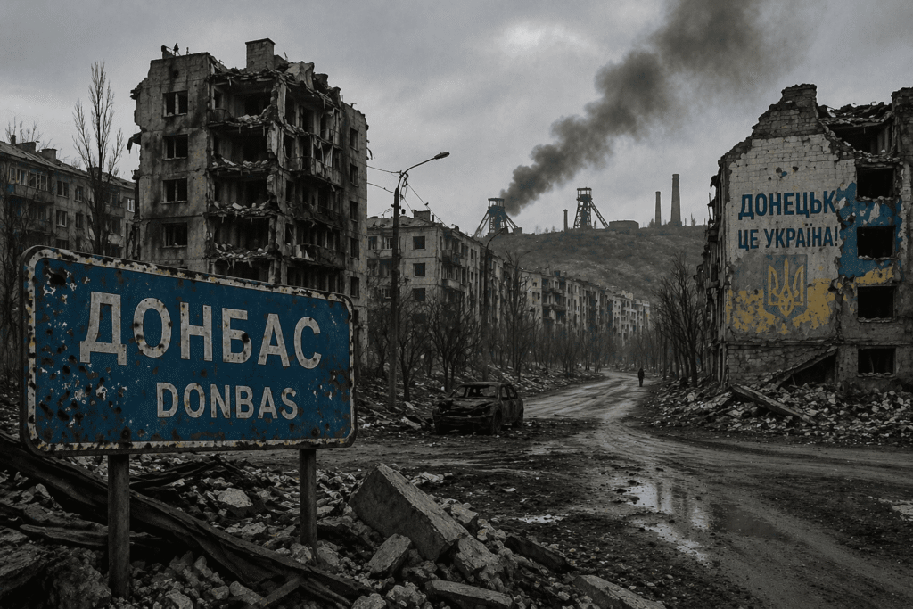 Зруйноване місто Донбасу — ілюстрація до матеріалу про бої за контроль над регіоном