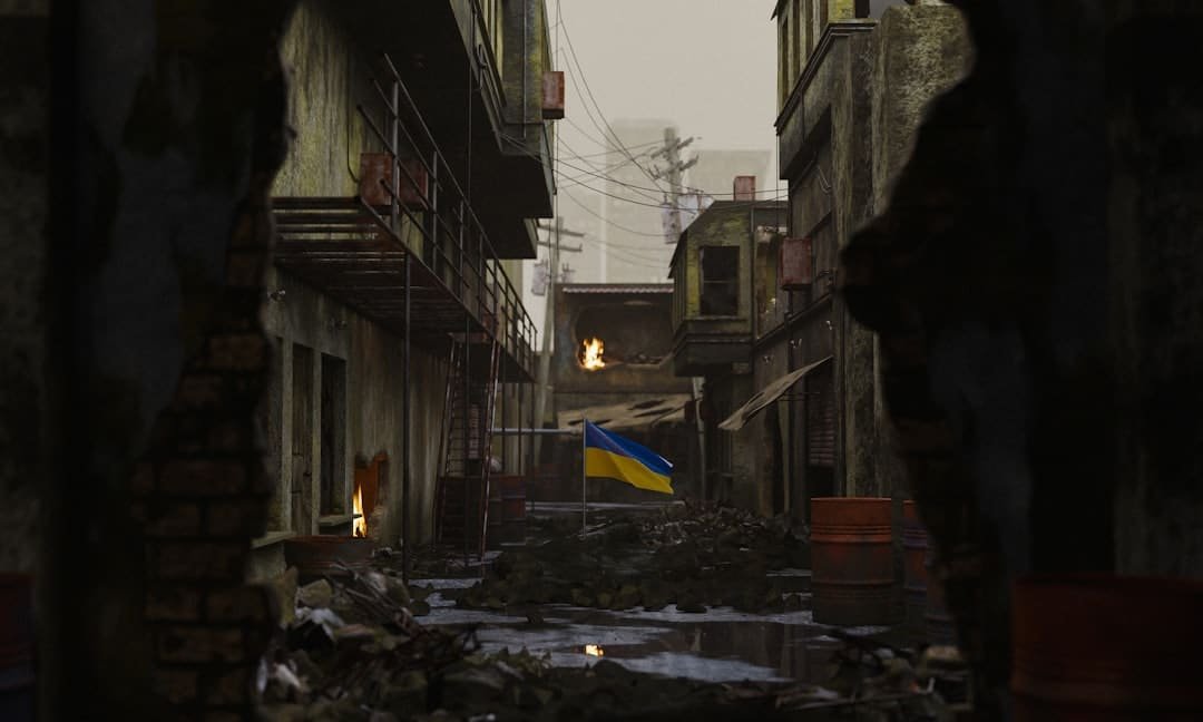 Ілюстративне зображення зруйнованої вулиці після обстрілу.