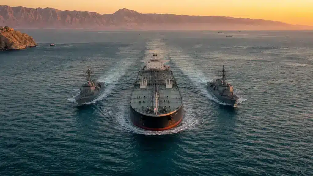 Танкер у супроводі есмінця ВМС США в Ормузькій протоці — операція «Свобода» оголошена 3 травня 2026