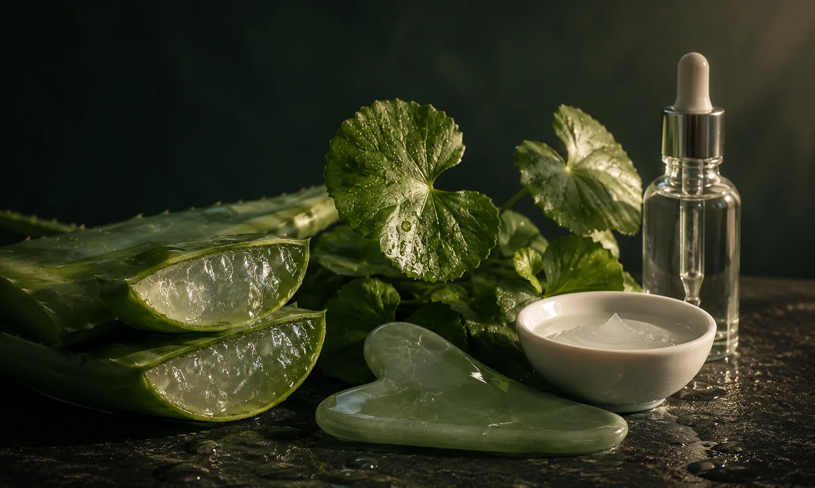 Натуральні інгредієнти проти куперозу і розацеа — натюрморт для гайду про крем від розацеа 2026
