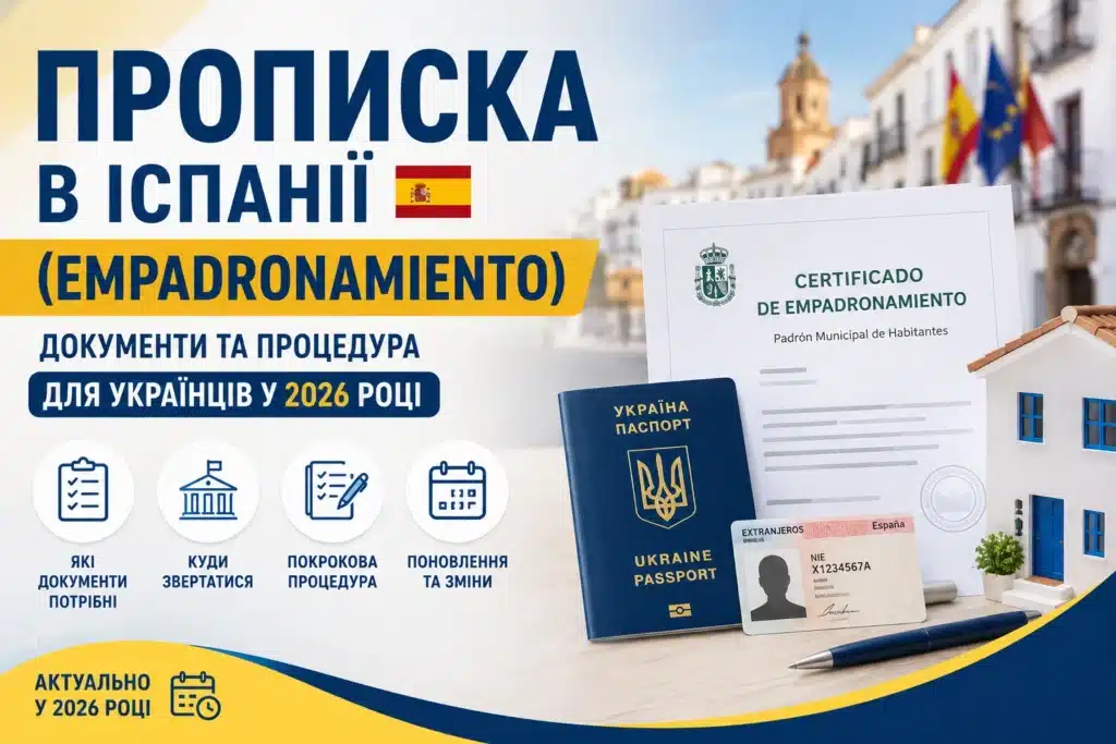 Прописка в Іспанії (empadronamiento) для українців у 2026 році: необхідні документи, процедура реєстрації та підтвердження місця проживання.