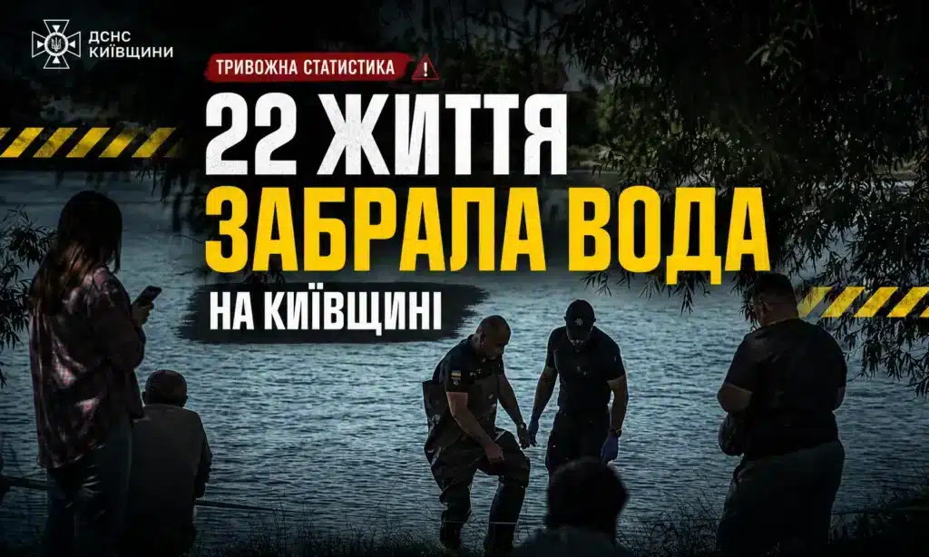 Рятувальники біля водойми на Київщині після трагедії на воді, де від початку року загинули 22 людини