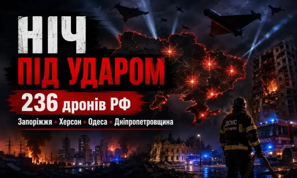 Нічна атака РФ 236 дронами по Україні 7 червня