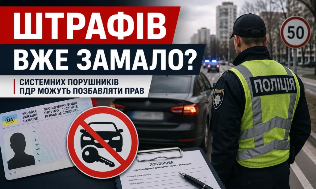 Поліцейський на дорозі та водійські права на тлі новини про системних порушників ПДР