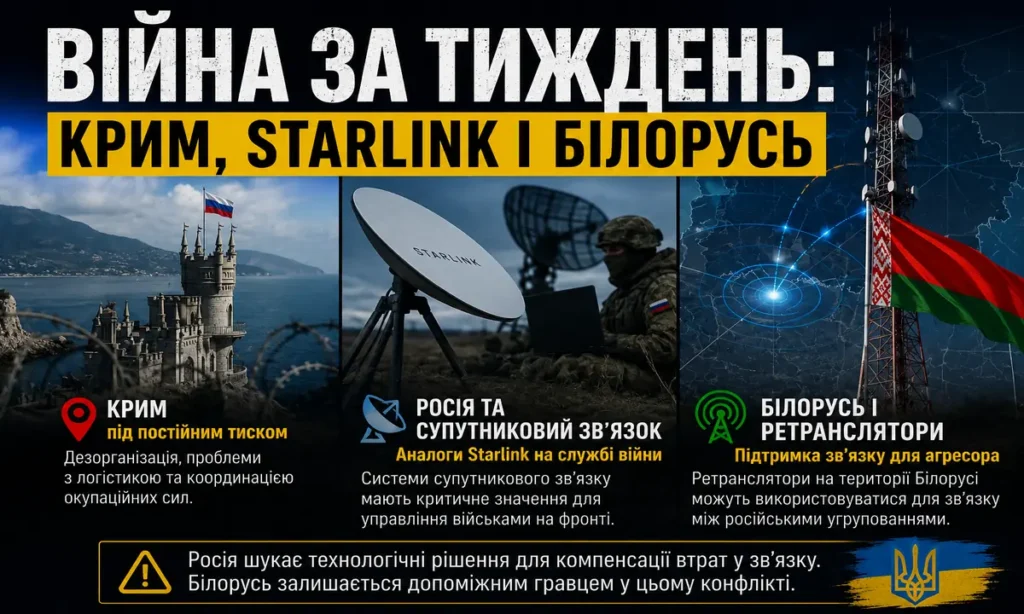 Крим, супутниковий зв’язок Starlink і ретранслятори в Білорусі на тлі війни