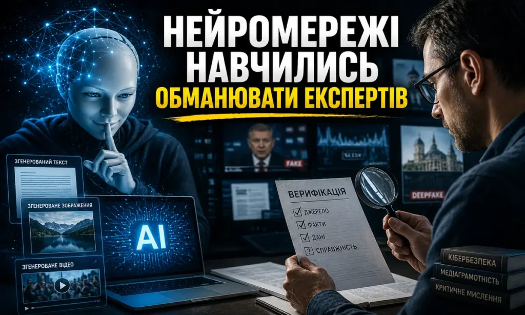 Штучний інтелект і експерт перевіряють згенерований контент на справжність