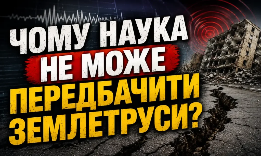 Зруйновані будівлі та тріщини на землі після землетрусу