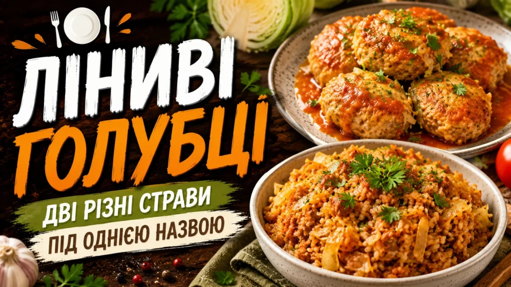 Ліниві голубці котлетками в томатно-сметанному соусі у формі для запікання зі сметаною та зеленню