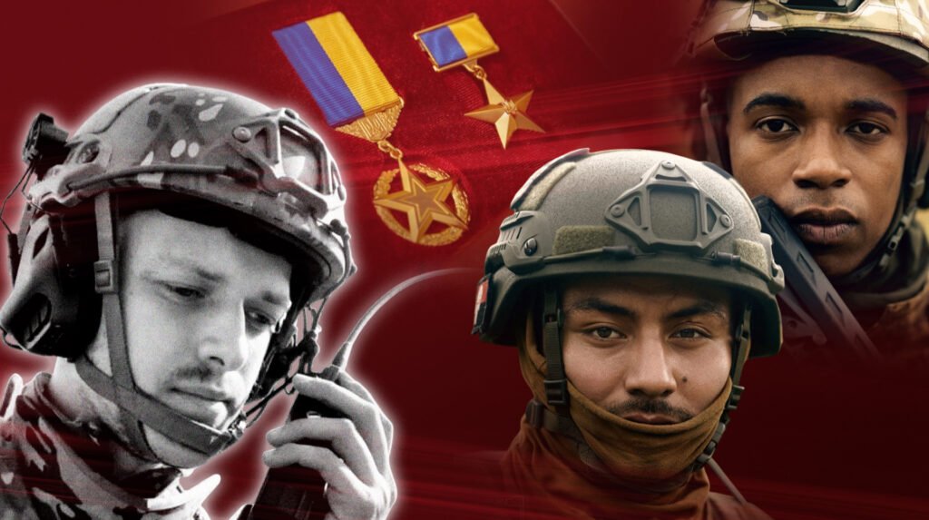 іноземні добровольці України у військовій формі на передовій під час бойових дій