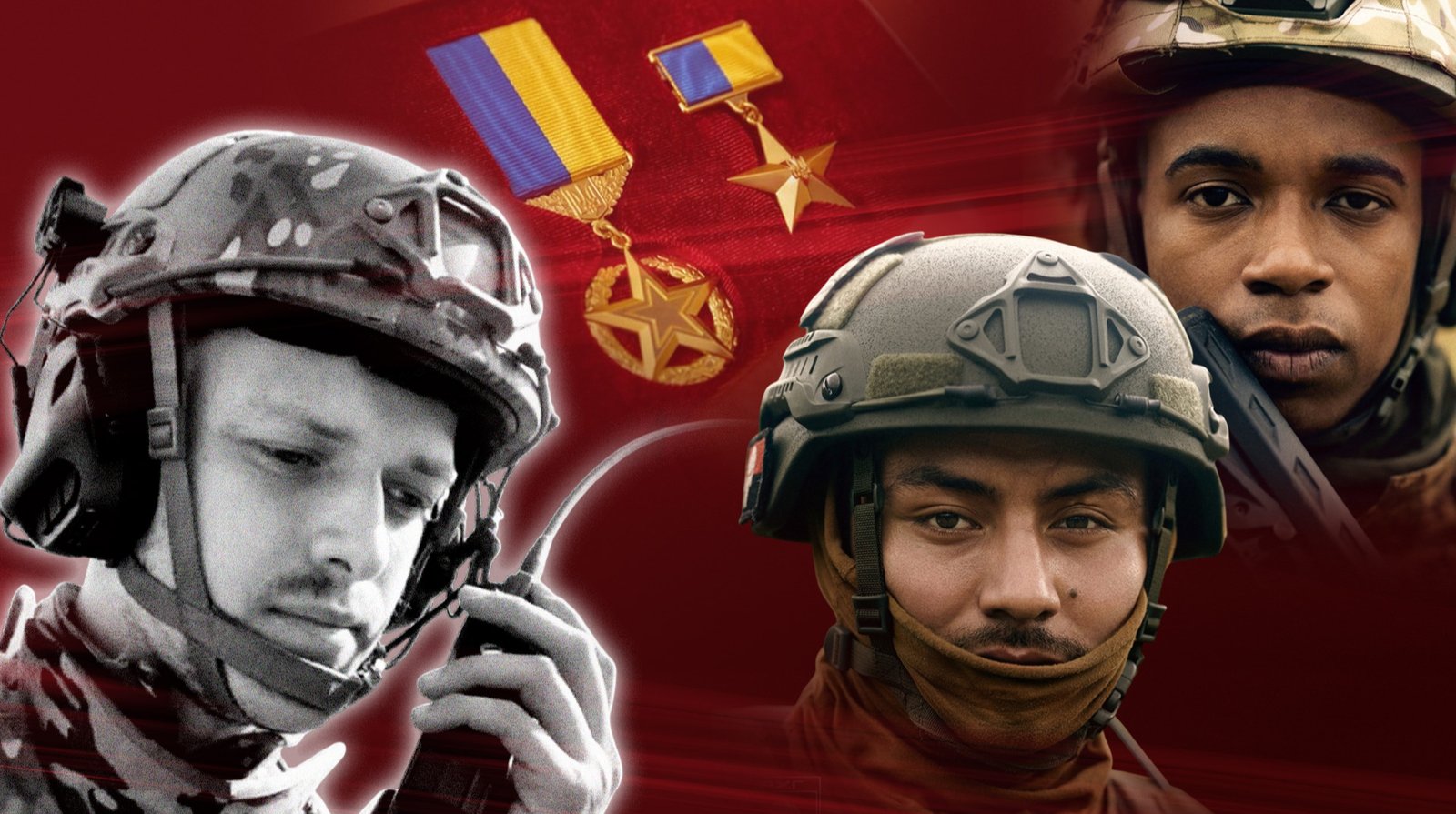 іноземні добровольці України у військовій формі на передовій під час бойових дій