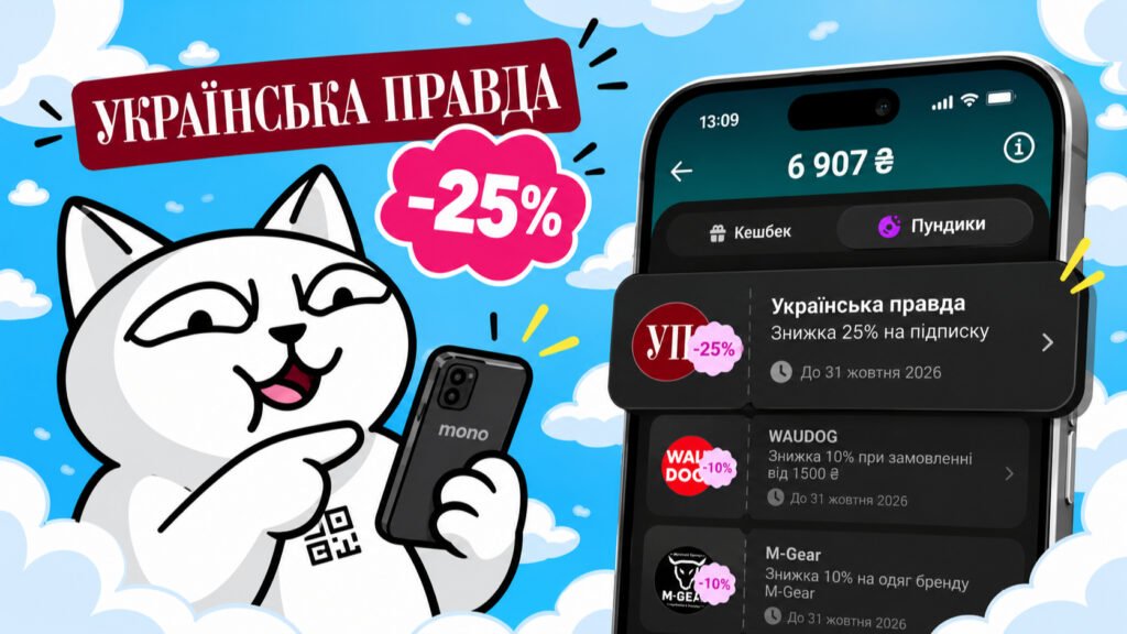 monobank підписка знижка 25% на Українську правду для користувачів застосунку